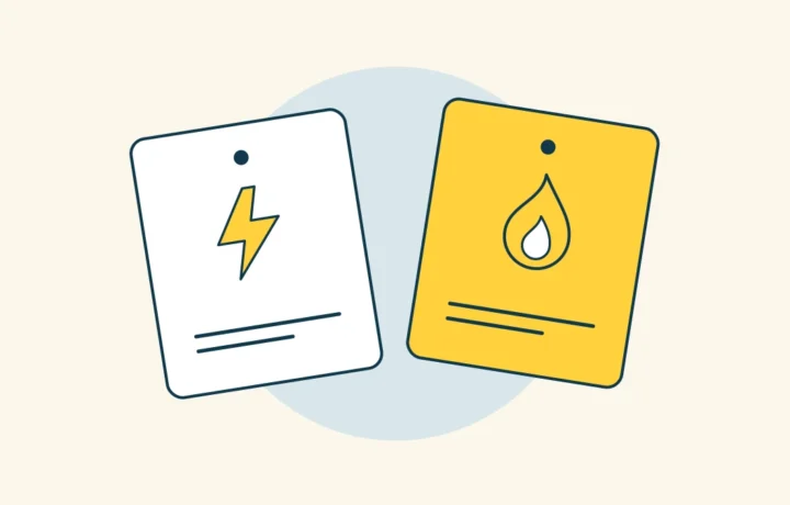 Due schede per identificare le forniture luce e gas