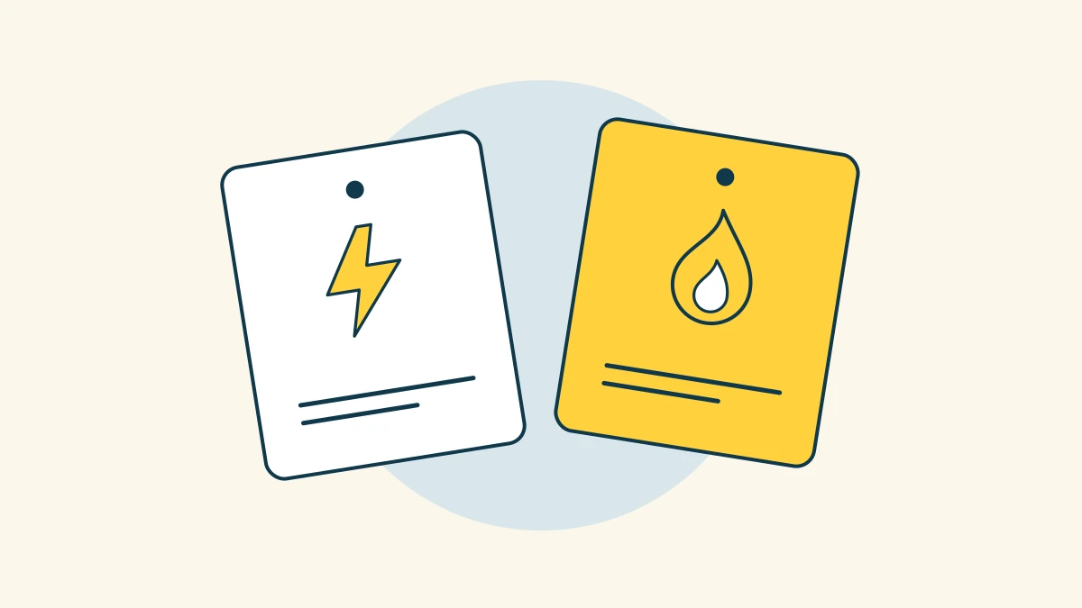 Due schede per identificare le forniture luce e gas